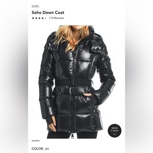 SAM. Soho Jet Black Down Jacket sz M